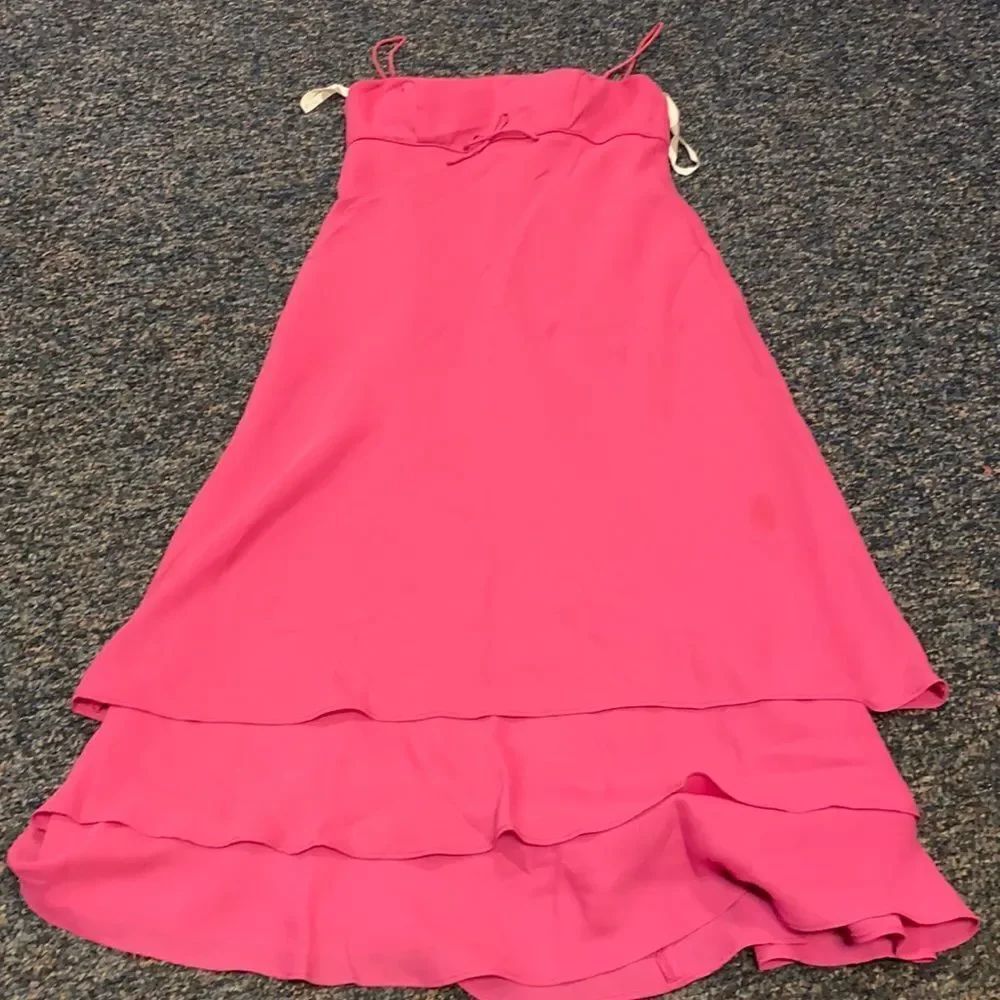 David’s Bridal Pink Ruffle hem dress sz. 4